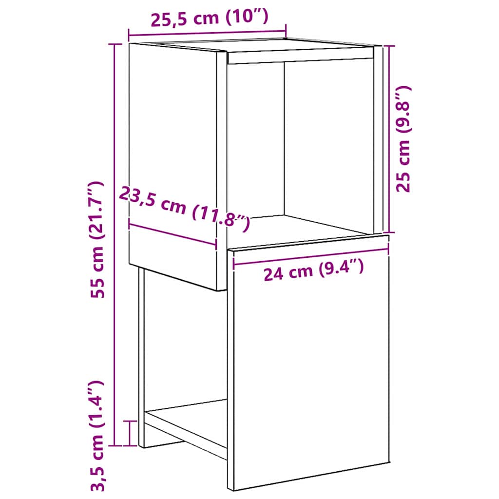 Corner Cabinet Sonoma Oak 25,5x25x55cm Engineered Wood
