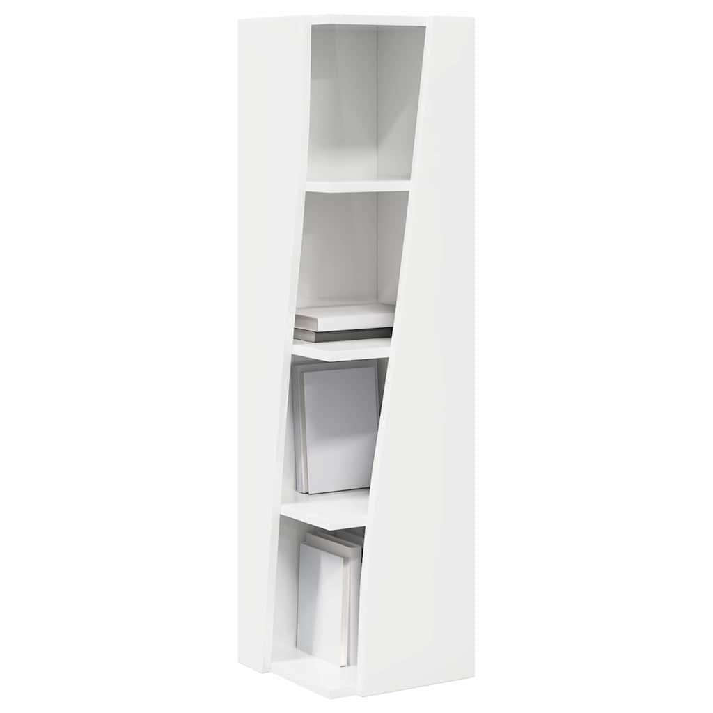 Corner Cabinet High Gloss White 27,5x27x102cm Engineered Wood