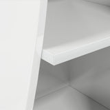 Corner Cabinet High Gloss White 32x32x102cm Engineered Wood - Low Angle
