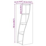 Corner Cabinet High Gloss White 32x32x102cm Engineered Wood - Extra Image
