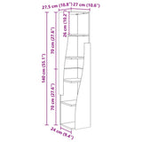 Corner Cabinet 27,5x27x140cm Engineered Wood - Extra Image