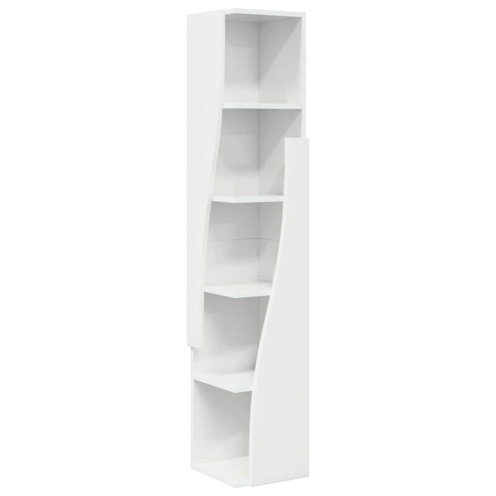 Corner Cabinet High Gloss White 27,5x27x140cm Engineered Wood