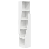 Corner Cabinet High Gloss White 27,5x27x140cm Engineered Wood - Front View