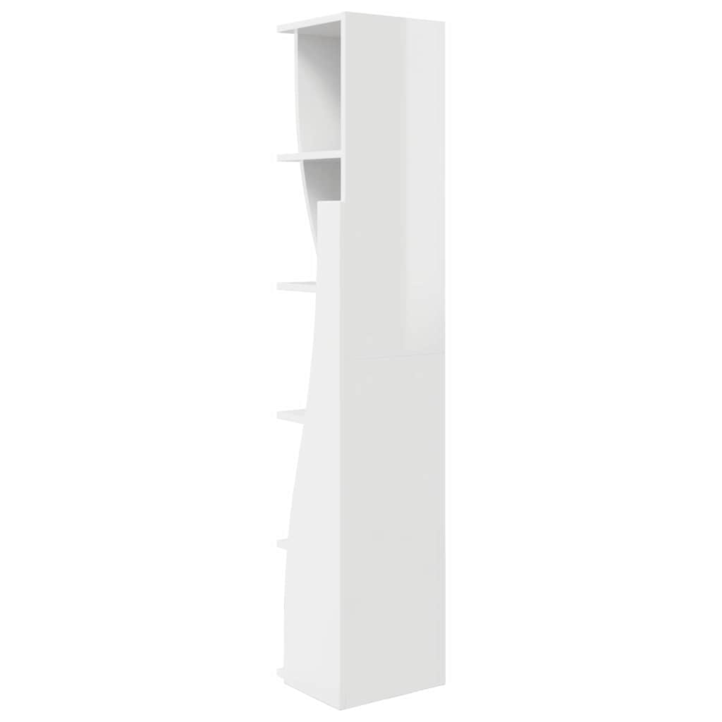 Corner Cabinet High Gloss White 27,5x27x140cm Engineered Wood