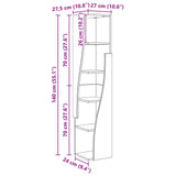 Corner Cabinet High Gloss White 27,5x27x140cm Engineered Wood