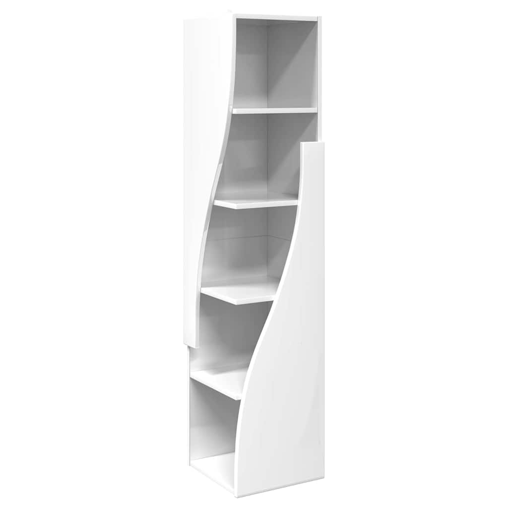 Corner Cabinet High Gloss White 32x32x140cm Engineered Wood