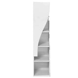 Corner Cabinet High Gloss White 32x32x140cm Engineered Wood - Rear View