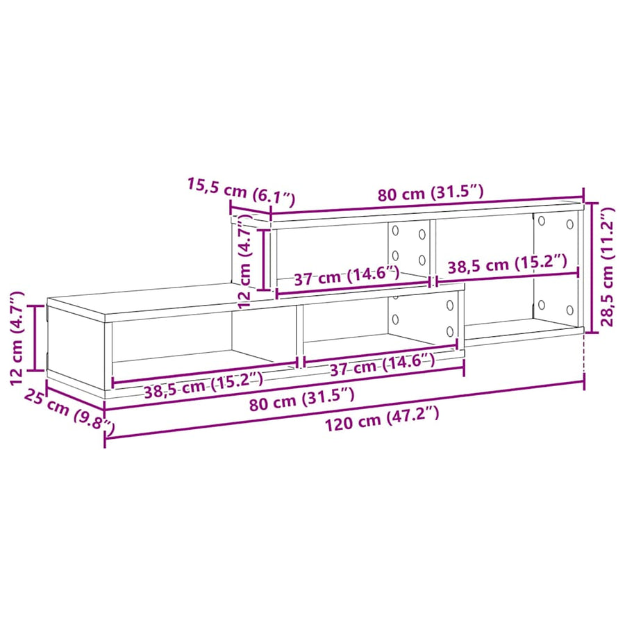 WallTVStand 120x25x28,5cm Engineered Wood