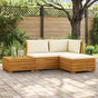 4 pcs Outdoor Sofa Set Solid Acacia Wood Brown