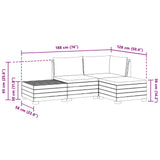 Outdoor Sofa Set with Cushion 4 Piece Brown Solid Acacia Wood