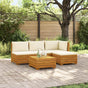 5 pcs Outdoor Sofa Set Solid Acacia Wood Brown