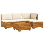 5 pcs Outdoor Sofa Set Solid Acacia Wood Brown