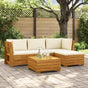5 pcs Outdoor Sofa Set Solid Acacia Wood Brown