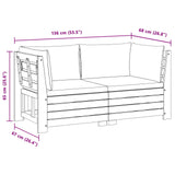 Outdoor Sofa Set with Cushion 2 Piece Brown Solid Acacia Wood