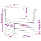 Outdoor Sofa Set with Cushion 2 Piece Brown Solid Acacia Wood - Rear View