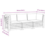 3 pcs Outdoor Sofa Set Solid Acacia Wood Brown