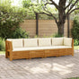 4 pcs Outdoor Sofa Set Solid Acacia Wood Brown