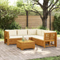 6 pcs Outdoor Sofa Set Solid Acacia Wood Brown