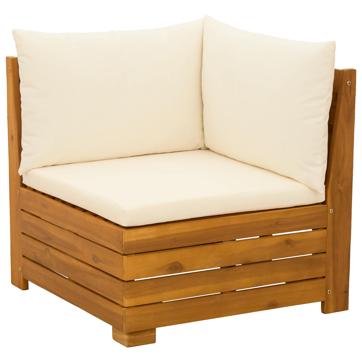 Outdoor Sofa Set with Cushion 7 Piece Brown Solid Acacia Wood