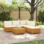 6 pcs Outdoor Sofa Set Solid Acacia Wood Brown