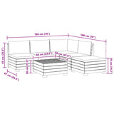 Outdoor Sofa Set with Cushion 6 Piece Brown Solid Acacia Wood - Extra Image