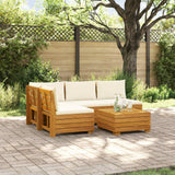 Outdoor Sofa Set with Cushion 5 Piece Brown Solid Acacia Wood