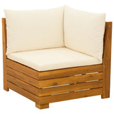 Outdoor Sofa Set with Cushion 5 Piece Brown Solid Acacia Wood