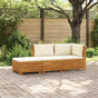 3 pcs Outdoor Sofa Set Solid Acacia Wood Brown