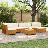 Outdoor Sofa Set with Cushion 8 Piece Brown Solid Acacia Wood