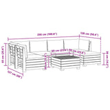 Outdoor Sofa Set with Cushion 7 Piece Brown Solid Acacia Wood