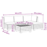 Outdoor Sofa Set with Cushion 5 Piece Brown Solid Acacia Wood