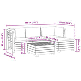 Outdoor Sofa Set with Cushion 5 Piece Brown Solid Acacia Wood