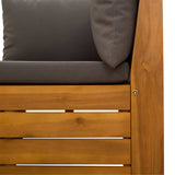 Outdoor Sofa Set with Cushion 2 Piece Brown Solid Acacia Wood - Top-Down View