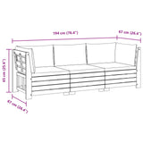 Outdoor Sofa Set with Cushion 3 Piece Brown Solid Acacia Wood