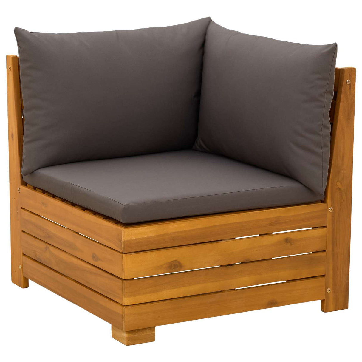 Outdoor Sofa Set with Cushion 4 Piece Brown Solid Acacia Wood