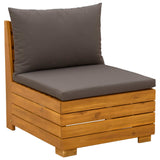 Outdoor Sofa Set with Cushion 6 Piece Brown Solid Acacia Wood