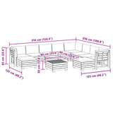 Outdoor Sofa Set with Cushion 11 Piece Brown Solid Acacia Wood