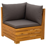 Outdoor Sofa Set with Cushion 9 Piece Brown Solid Acacia Wood - Top-Down View