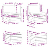 Outdoor Sofa Set with Cushion 6 Piece Brown Solid Acacia Wood