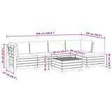 Outdoor Sofa Set with Cushion 6 Piece Brown Solid Acacia Wood - Extra Image