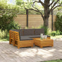 5 pcs Outdoor Sofa Set Solid Acacia Wood Brown