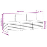 Outdoor Sofa Set with Cushion 3 Piece Brown Solid Acacia Wood