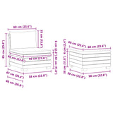 Outdoor Sofa Set with Cushion 3 Piece Brown Solid Acacia Wood - Extra Image