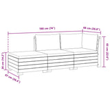 Outdoor Sofa Set with Cushion 3 Piece Brown Solid Acacia Wood - Extra Image