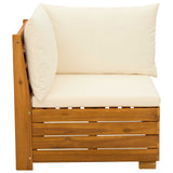 Garden Sofa Corner Solid Acacia Wood Brown - Top-Down View
