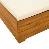 Garden Middle Sofa Solid Acacia Wood Brown - Rear View