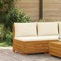 Garden Middle Sofa Solid Acacia Wood Brown and Cream white