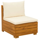 Garden Middle Sofa Solid Acacia Wood Brown - Front View