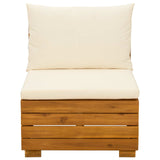 Garden Middle Sofa Solid Acacia Wood Brown