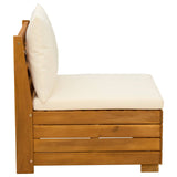 Garden Middle Sofa Solid Acacia Wood Brown - Top-Down View